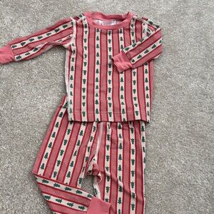 Hanna Andersson Pink and Green Striped Kids Pajamas